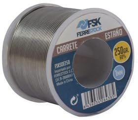 Carrete de alambre - Alambre de estaño para soldadura blanda de 250 g, 1 mm de diámetro, 60% estaño, ideal para soldadores eléctricos.