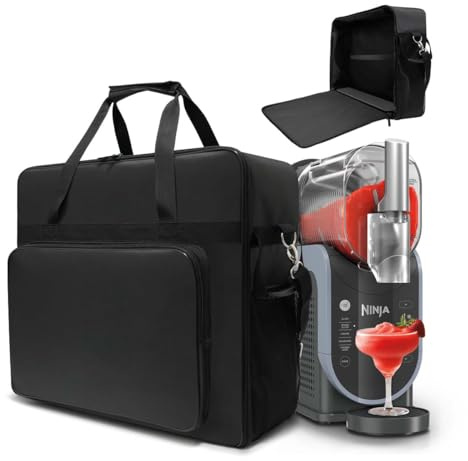 WMDYFDC Ninja Slushie Machine Carrying Bag for FS299, FS300 & FS301, Protective Travel Bag withFront Opening, Removable Rigid Bottom, Internal Fixing Straps & Luggage Strap