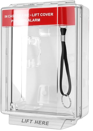 Luocute Copertura per Punto di Chiamata Antincendio, Protezione per Stazione di Tiro con Materiale PC Resistente All'acqua e Al Fuoco IP67, Design Trasparente per Ufficio Domestico