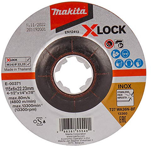 Makita B-51655 Trenn- und Schruppscheibe 125 x 2,2 mm 2in1, 1 Stück, für Stahl und Edelstahl, SA46P-BF, EN12413, oSa zertifiziert