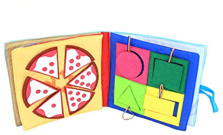 Libro Attività Feltro Libri Sensoriali fatto a mano e personalizzabile Tantino Quiet Book (Blu)