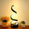 LED Modern Table Lamp Spiral USB Desk Light 3 Colors Stepless Dimming Bedside Lamp Nightstand Lamps for Home Living Room Bedroom Office Decor 12x4inch