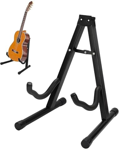Guitar Stand,Universal A Frame,Heavy Duty A-Frame, Foldable Portable Floor Stand,Fits All Guitars,Acoustic Electric & Bass Guitars,Lightweight Compact Guitar Holder for Home Studio Stage Practice