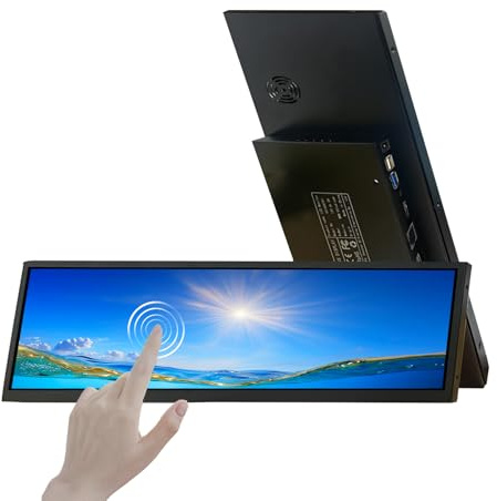 VSDISPLAY 14.5 inch 2560x720 IPS LCD Touch Monitor with Android 11 Board,Dual Speakers,Output,Shelf Digital Dignage support Autoplay,Autocopy Video,for Advertising Display