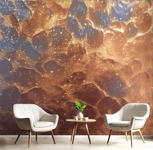 Papel Pintado 3D Moderno Grafiti 200×150cm Fotomurales Tejido No Tejido, Amarillo Papel Tapiz Grande Murales Fotográfico Textura Rugosa Decoración de Paredes