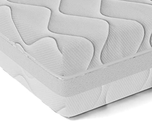MSS e.K. Premium Matratzenbezug 90 x 200 x 17-19 cm, Matratzenhülle mit Reißverschluss & Wellen-Steppmuster, Matratzenschoner aus weicher Mikrofaser, Matratzenschutz waschmaschinenfest 60°C