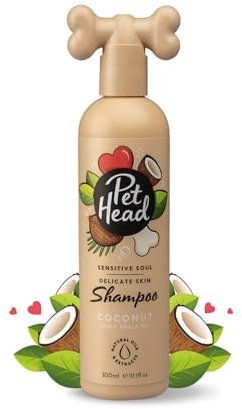 Pet Head Sensitive Soul Hundeshampoo | Kokosnussduft | Pflegt und Beruhigt Empfindliche Haut | pH-Neutral | Vegan & Tierversuchsfrei | Sanfte Formel für Hunde und Welpen | 300ml