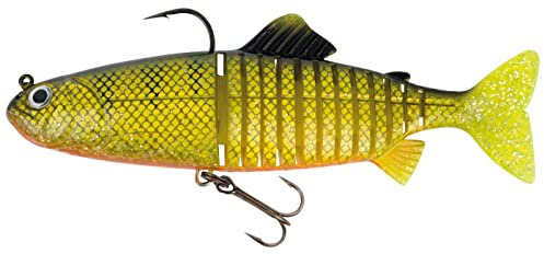 Fox Rage Replicant Jointed - Swimbait Wobbler, Couleur : Perche UV Naturelle, Longueur/poids : 23 cm - 130 g