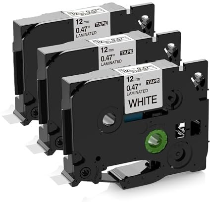 Upwinning Tze-231s Tze 231 H100LB 1000 H108 H100R H110 1010 1005 PT-H107B H200 D210VP P300BT E110 Beschriftungsgerät Bänder 12mm Kompatibel mit Brother P-Touch Etikettiergerät, Tze Schriftband 12mm