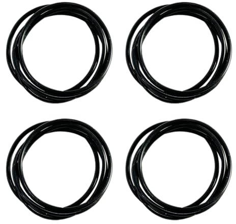 Lot de 50 Bracelets élastiques en Silicone Noir pour Grand Poignet, Perimeter 200mm