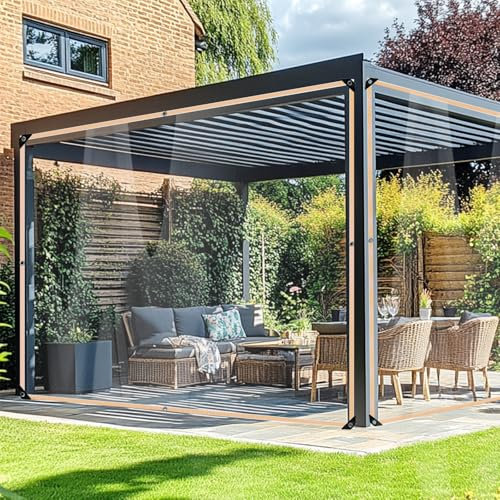 BeGrit Upgraded Clear Tarpaulin 2M X 1M Heavy Duty Waterproof Transparent Tarp Crystal Clear Rain Cover Soft Glass PVC Curtain with Grommets Rope for Outdoor Canopy Balcony Gazebo Caravan Greenhouse