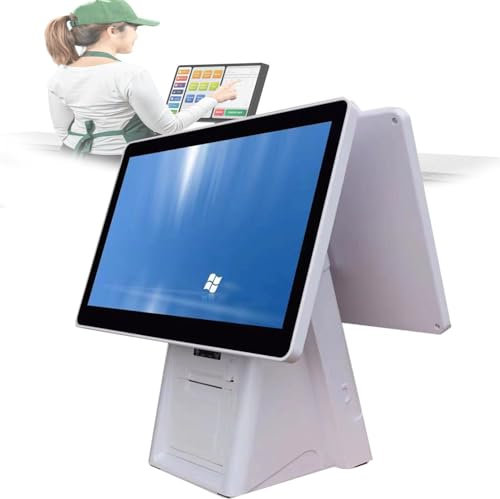 DHMYYXGS Registrierkasse,Windows Handel Kassen,Ladenkasse I3 1366 * 768 Auflösung SSD 64GB Touch-Kasse,für Restaurant, Einzelhandel,Lebensmittelgeschäft,Singlescreen