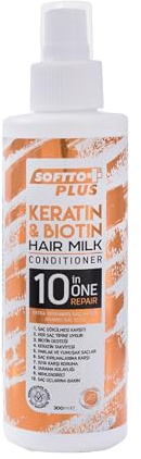 Softto+Plus 10 i 1 keratin och biotin balsam hårmjölk – vård för håravfall