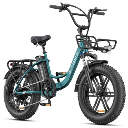ENGWE L20 Boost Bicicleta Eléctrica para Adultos, 48V 13 Ah Extraíble Batería, Autonomía de hasta 120 km, Neumáticos Anchos de 20 x 4.0, 7 Velocidades (Criterios, Verde)