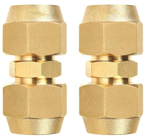 Set di viti per condizionatori d'aria 3/8, doppio nipplo per tubi di rame, prolunga per tubi di rame senza saldatura, dadi raccordo tubo di rame diametro per dado a percussione 9,52 mm tubo di rame