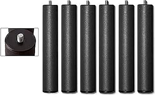 Duérmete Online - Set di 6 gambe da 27 cm, per rete e base imbottita, cilindriche filettate, colore grigio