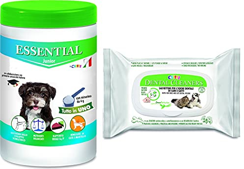 Chemi-vit srl Essential Cane Junior 650 gr + Salviette Dental Cleaners 20 Pezzi