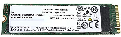 SK Hynix SSD 512 GB M.2 2280 PCIe Gen3 x4 PC601 HFS512GD9TNG för bärbar dator Ultrabook