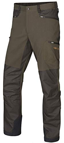 Härkila Pantalon de chasse robuste Ragnar pour homme en marron et orange • Pantalon extensible pour la chasse avec ouvertures d'aération • Pantalon d'extérieur imperméable avec tailles