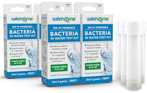 Safe Home® DIY Bacteria in Water Test Kit – Results as Fast as 6 Hours – Detects 50 Different Species of Coliform Bacteria – EPA Lab Certified – Made in the USA – (4 Pack)