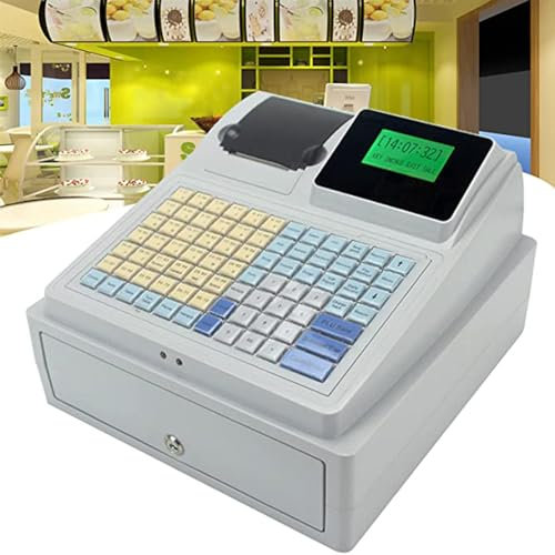 DDZJTPP 81 Tasten Elektronische Kassensystem,8 Digitale LED Registrierkasse Einzelhandel Kassen für Handel Imbiss Laden Supermarkt