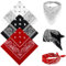 Qufiiry 3 Stück Bandana Kopftuch Damen und Herren, Multifunktionale Große Paisley Bandana Kopftücher Damen, Headwear Haar Schal Ansatz Handgelenk Kopf Biker(55 x 55 cm, Rot, Schwarz, Weiß)