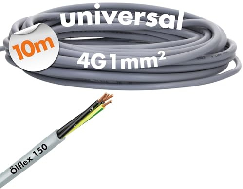 Lapp 0015204 - Cavo di controllo oleflex 150, 4G1 mm², 18 AWG, ignifugo, 4 fili, etichettato, resistente agli agenti chimici e all'olio, cavo di collegamento flessibile multiplo