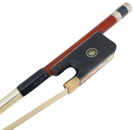WUQIMUSC 3/4 Upright Double Bass Black Leather Bows Hair Low Handle Brazilwood Both Eyes