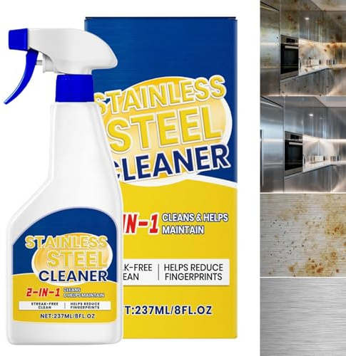 Rostfritt Stål Rengöringsmedel Spray 237ml Metallglans Återställare Spray | Borttagare Av Fingeravtryck För Rostfritt Stål För Badrum Dusch Toalett Handfat Grill Spisplatta Grill