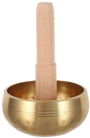 SAFIGLE Cuenco Tibetano Auténtico de Martillado Artesanalmente de Madera para Meditación y Yoga para Principiantes y Hombres y Mujeres