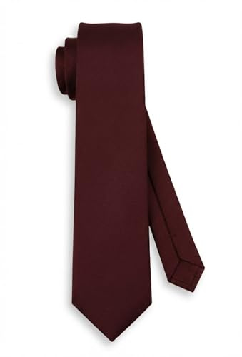 TigerTie - Corbata de diseño monocromático, ancho de corbata 7,5 cm borgoña Talla única