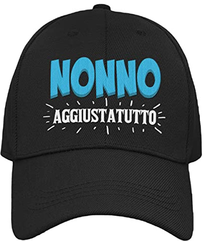 Vulfire Nonno Cappello uomo regalo compleanno originale Idee Regali per lui per Natale taglia unica cappello nero con visiera Nonno aggiustatutto (Nero)