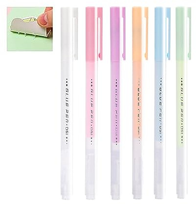 JHzood 6PCS Scrapbook Pegamento De Secado Rápido Bolígrafo, Rotulador De Punta Fina, Rotulador De Secado Rápido, Manualidades Papelería Proyectos Artísticos Rotuladores Adhesivos