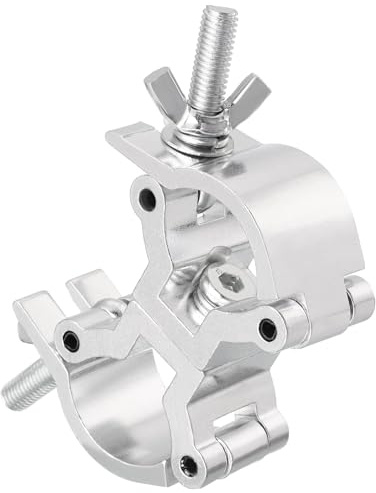 sourcing map Light Truss Clamps, Aluminum Alloy Stage Lighting Pipe O Clamp for 0.98-1.18inch OD Tube Max Load 100lb Double Buckle, 1Pcs