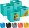 Havenhaus Filzkorb faltbar 4er Set türkis blau 30x30x30cm | 4er Set Boxen Aufbewahrung Filz | Kallax Korb geeignet für Aufbewahrung im ganzen Haus | Körbe Aufbewahrung Filzbox, extra stabil 4mm