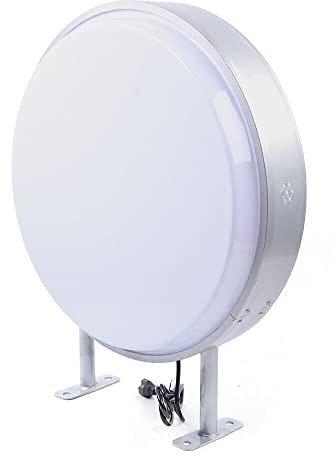 Treeisland Caja de luz LED de doble cara, 50 cm, redonda, letrero luminoso para exteriores, para restaurantes, comida y tiendas