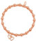 Philip Jones Rose Gold Plated Heart Link Beaded Stretch Bracelet
