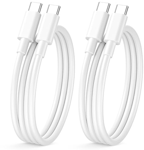 Cable USB C Carga Rapida 1M 2Pack, 60W Cable iPhone 17 16 15 Cable Cargador Tipo C a Tipo C Carga Rapida Cabo USB C Fast Charging para iPhone 17 Pro Max Air/16 15 Plus Pro Max,iPad Pro,Samsung S25/S24