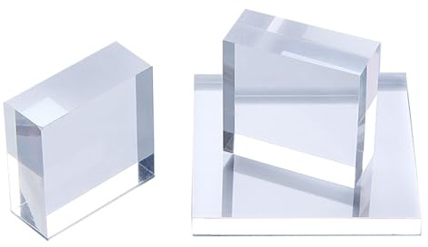 Lastra acrilica trasparente, lastra di plastica, Set di 4 fogli acrilici trasparenti for base espositiva, dimensioni 80 mm x 80 mm, spessore 8-30 mm(Thickness:8Mm)