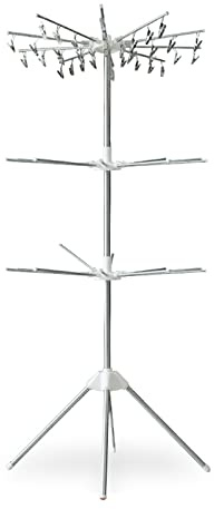 Foldable Clothes Drying Rack Folding Drying Rack for Indoor Outdoor Use, Drying Rack Clothing, Laundry Clothes Storage, for Drying Cap, Face Mask, Socks, Towels, Underwear, Diapers, with Clips