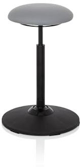 hjh OFFICE 608915 Arbeitshocker Balance SIT Stoff Grau beweglicher Hocker für gesundes Sitzen, höhenverstellbar