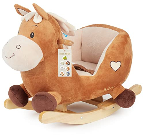 Calimero Peluche Cheval à Bascule 60cm | Silla de Balancín para Niños con Cinturón de Seguridad | balancín | bebé