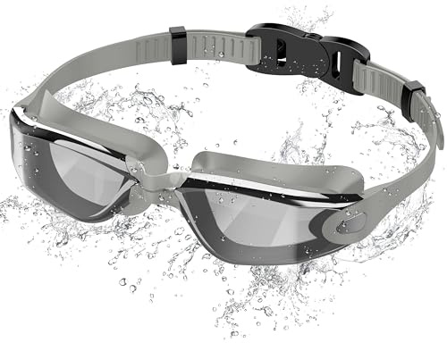 Ambienden Schwimmbrille Damen/Herren Anti-Beschlag HD-Linse Wasserdicht | Anti-Beschlag klare Sicht, Wasserdichte Silikondichtung, UV-Schutz, Weitwinkelblick, Verstellbarer Komfort Fit