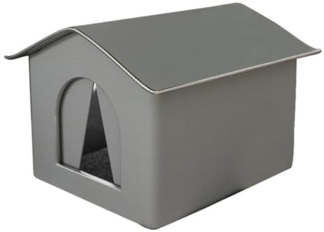 Casa para gatos al aire libre, resistente a la intemperie, resistente a la lluvia, aislada, plegable, cálida, cueva para mascotas para invierno, refugio para gatos salvajes para invierno