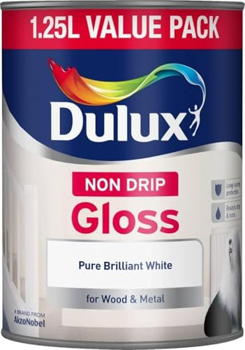 AXpower Inspirational Technology Empowering People Non Drip Gloss Paint – Brilliant White, 1.25 Litre Tin, Smooth High Gloss Finish for Doors, Skirting Boards, Trim, Radiators and Furniture