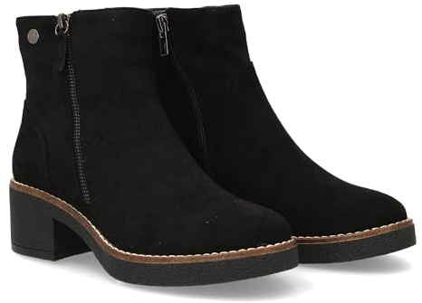 shoes&blues.es Botin para Mujer con Diseno Clasico Cremallera Lateral Decorativa, Tacon Ancho. Ideal Temporada de Otono Invierno.