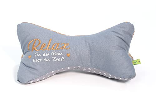 Leseknochen * Nackenkissen * Nackenrolle - Relax-In der Ruhe liegt die Kraft - braun*