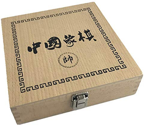 TX GIRL Wood Chinese Chess Large Chinese Chess Pieces Wooden Simulation Leather Chessboard Board Game Gift (Size : 50cm*45cm*0.1cm)