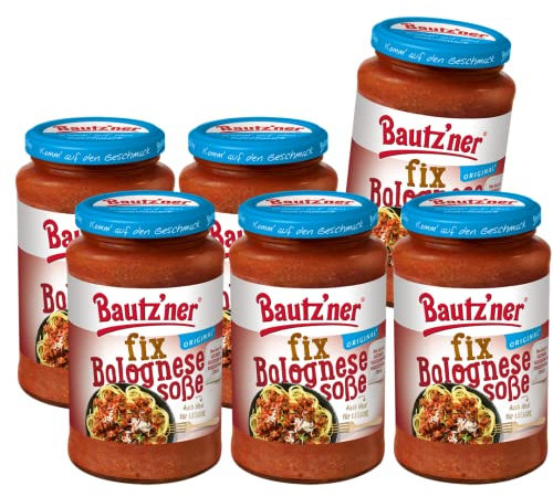 Bautz'ner Fix Bolognese Soße, 6 x 400ml Glas, fertige Bolognese, 6er Pack