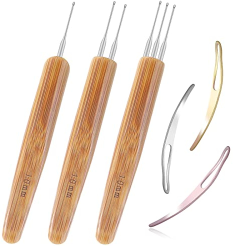 6PCS Dreadlock Crochet Needle for Dreadlocks 1.0mm, Durable Dreadlock Crochet Hooks for Hair with Interlocking Tool, Excellent for Maintaining Real Dread Loc